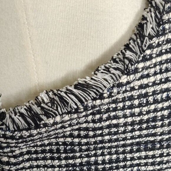 Ann Taylor Tweed Set S Top & Shorts  Black Fringe Summer NEW - Picture 9 of 11